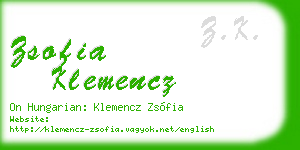 zsofia klemencz business card