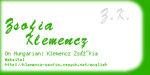 zsofia klemencz business card